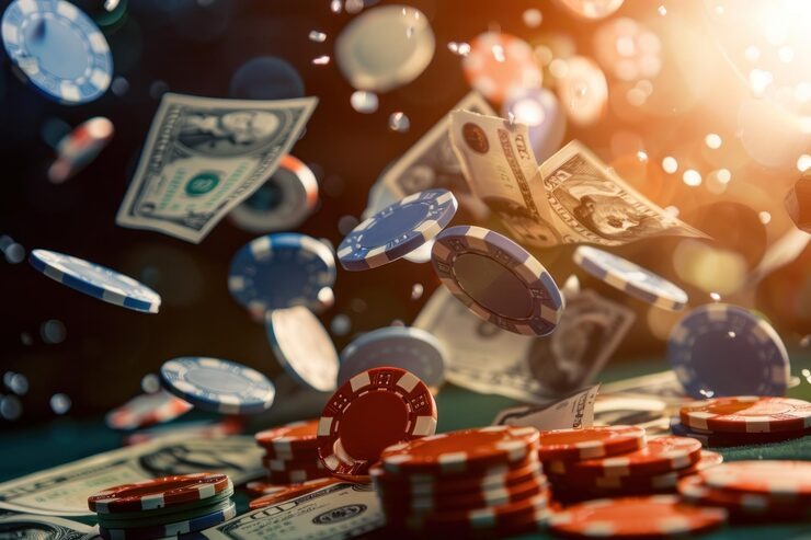 Blackjack table with live dealer